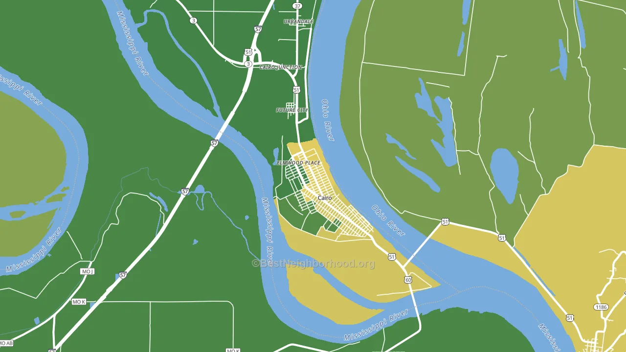 Cairo, IL block-group voter-turnout map