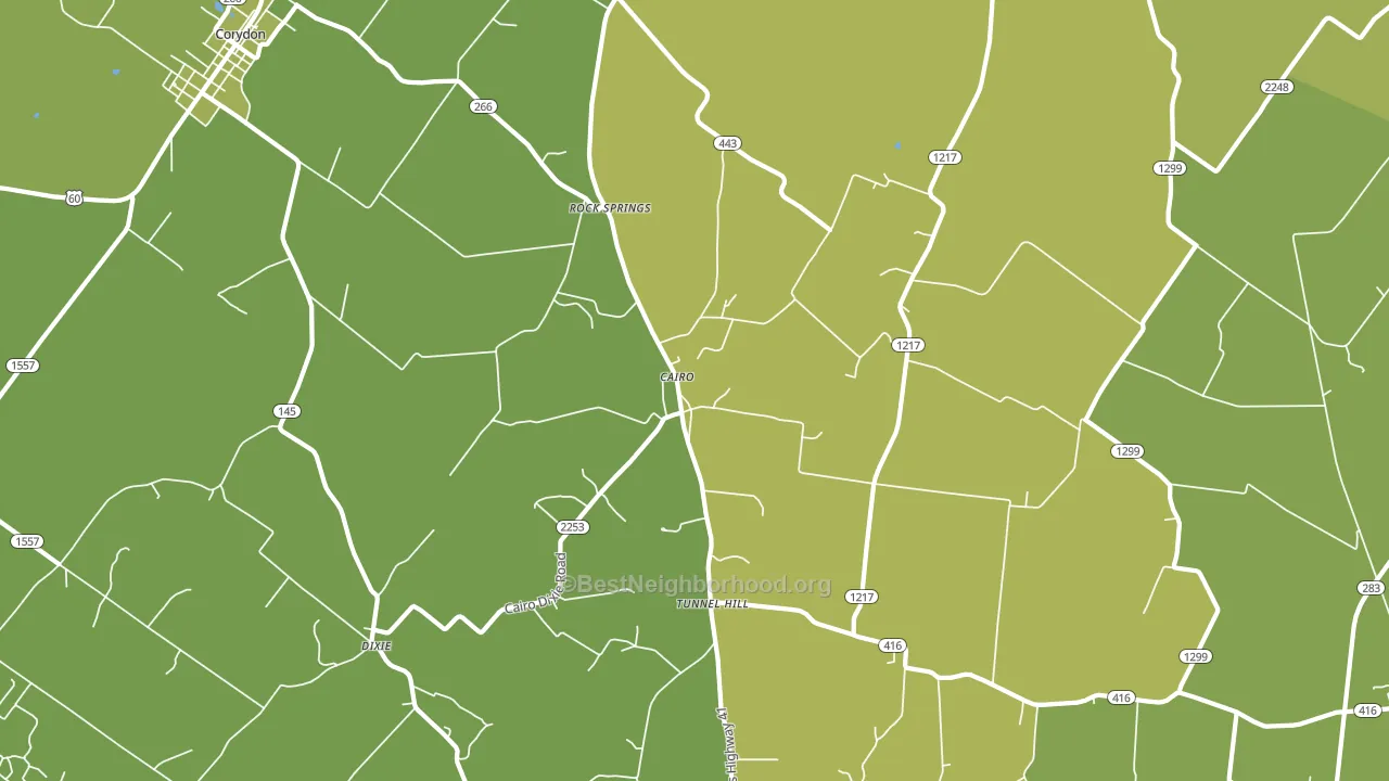 Cairo, KY block-group voter-turnout map