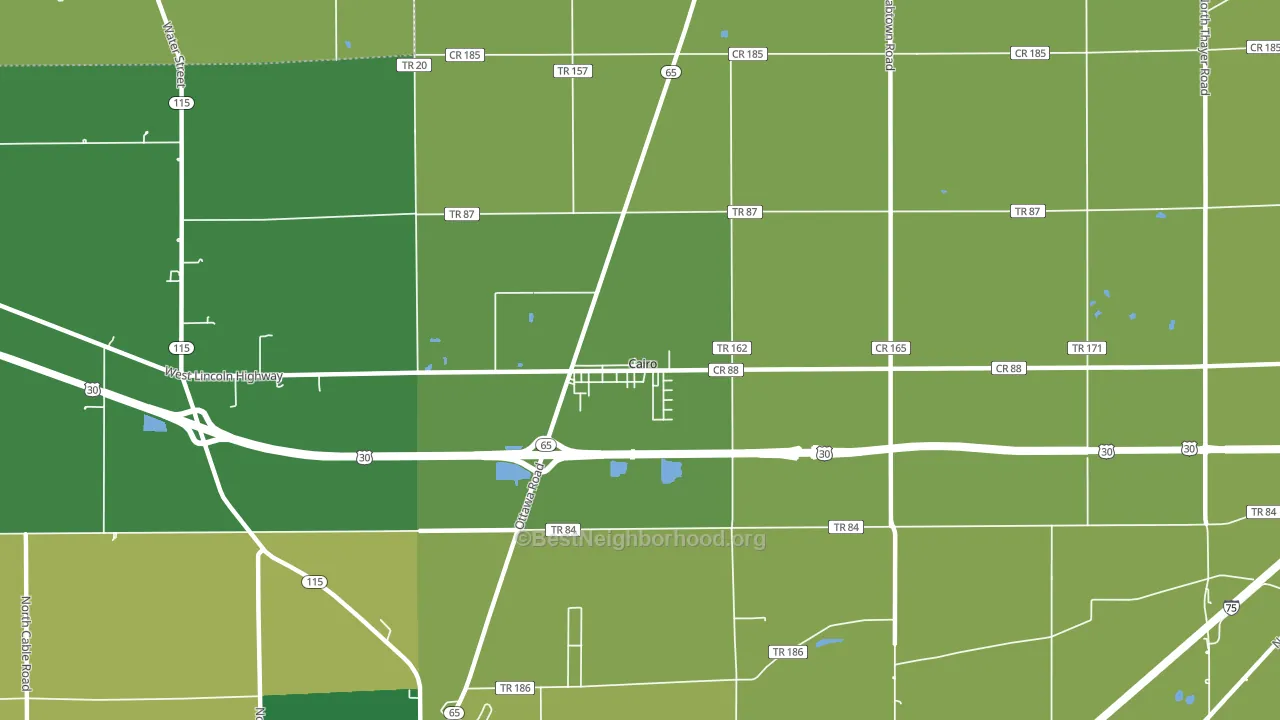 Cairo, OH block-group voter-turnout map