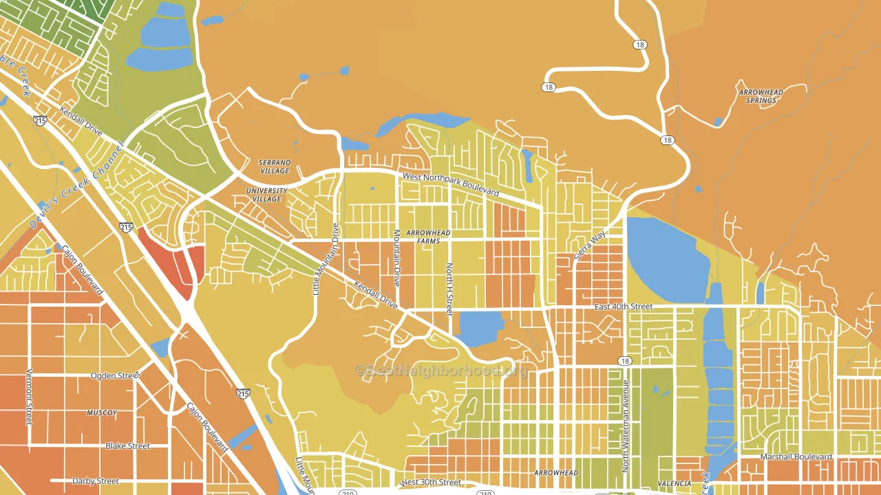 Cajon, San Bernardino, CA block-group voter-turnout map