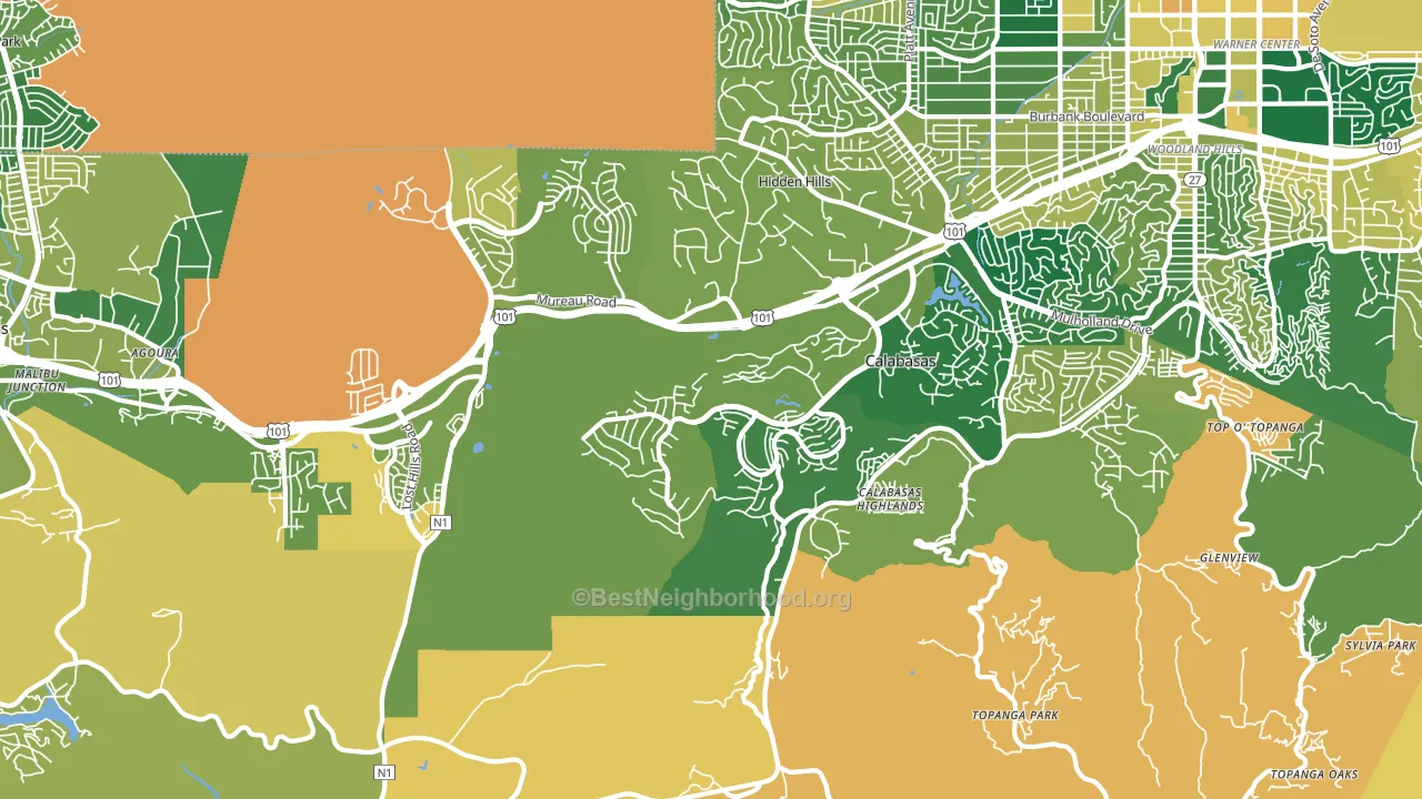 Calabasas, CA block-group voter-turnout map