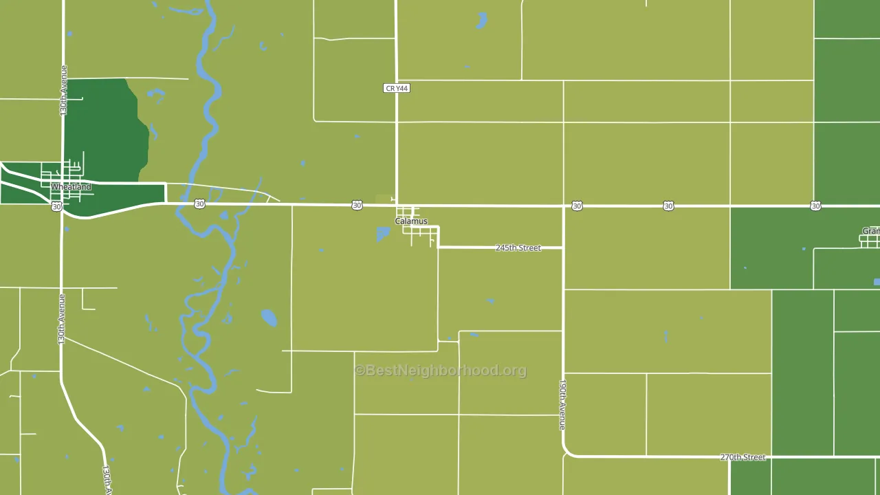Calamus, IA block-group voter-turnout map