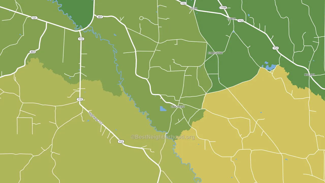 Calcasieu, LA block-group voter-turnout map