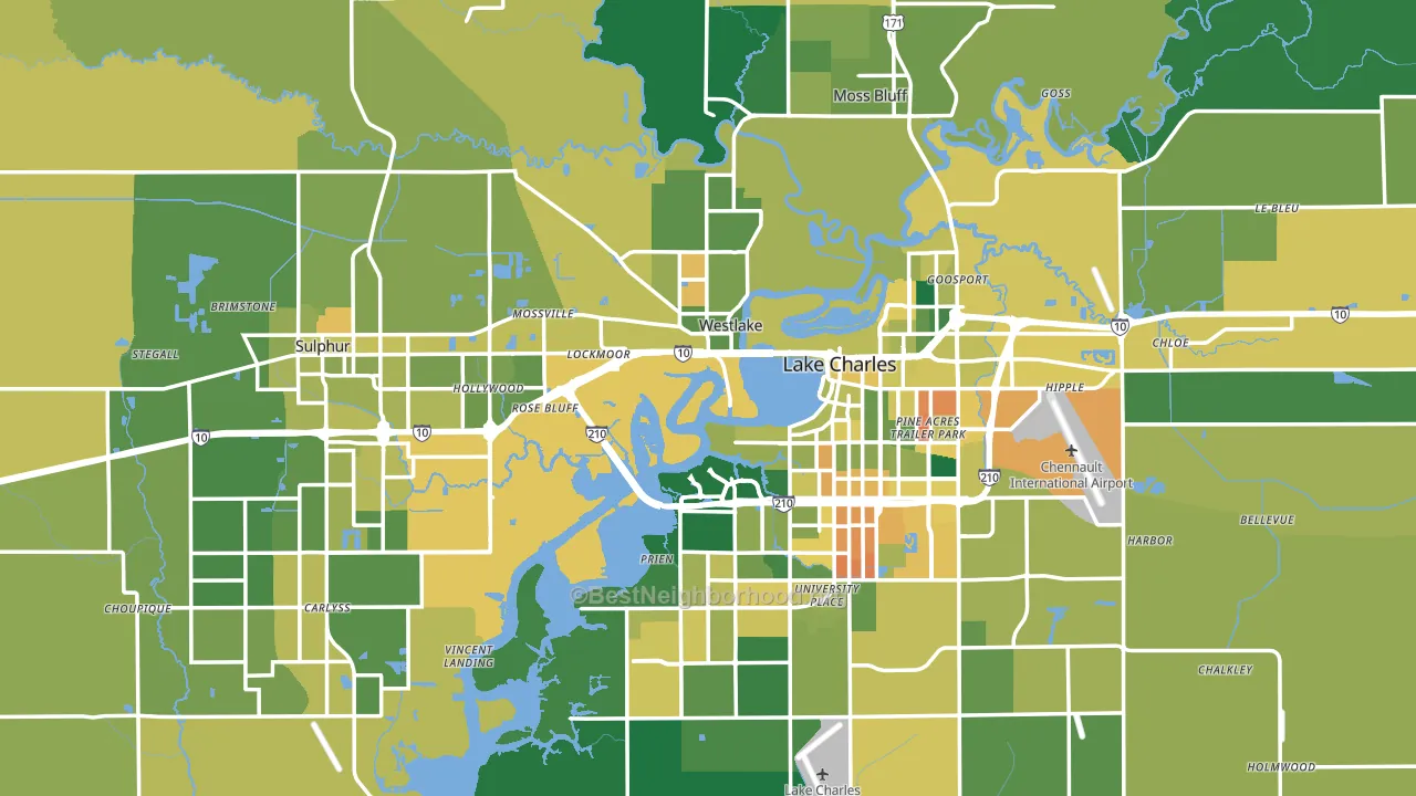 Calcasieu Parish, LA block-group voter-turnout map