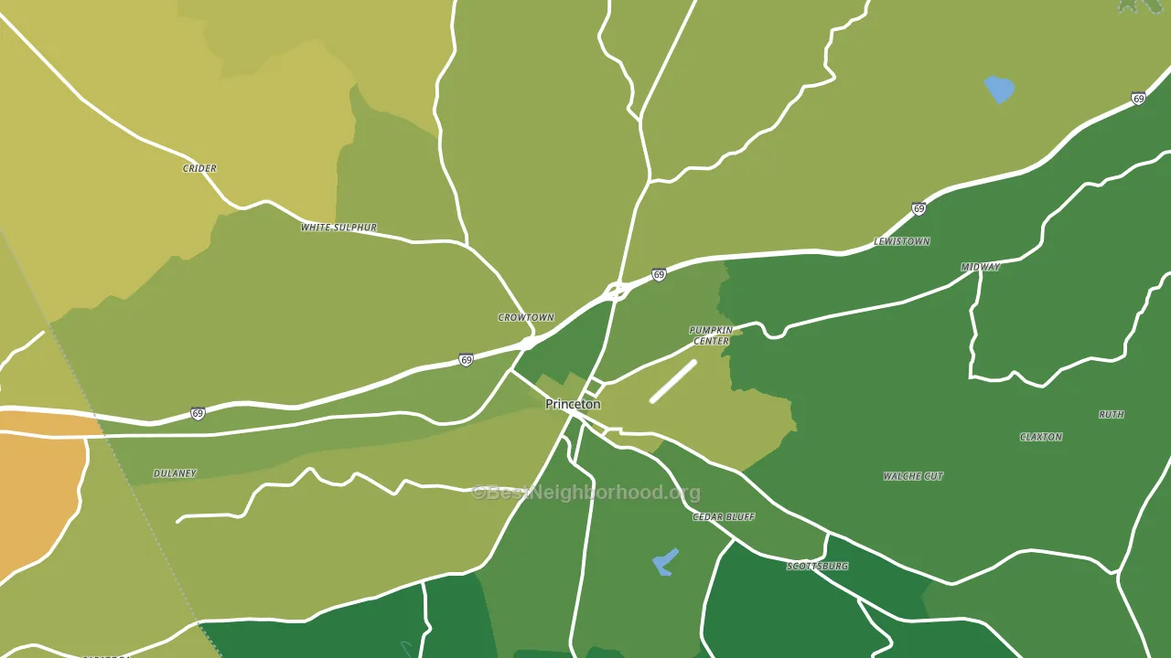 Caldwell County, KY block-group voter-turnout map