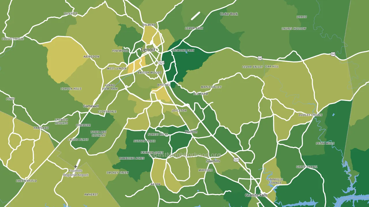 Caldwell County, NC block-group voter-turnout map