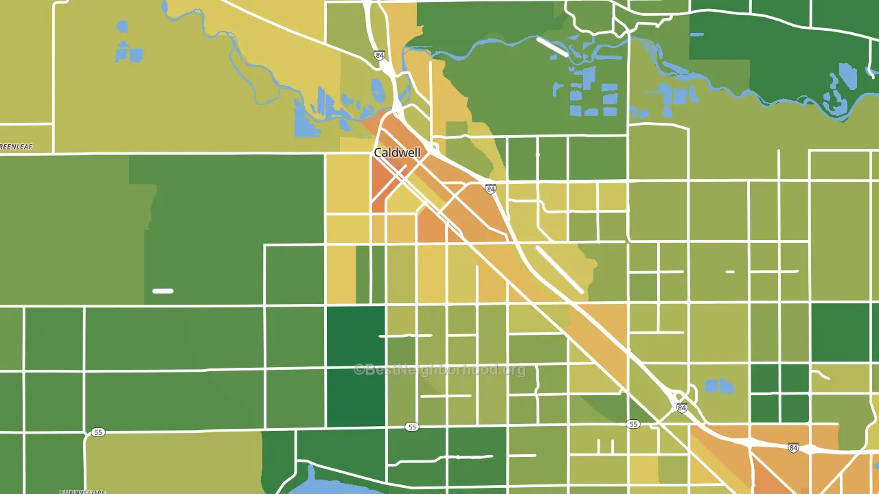 Caldwell, ID block-group voter-turnout map