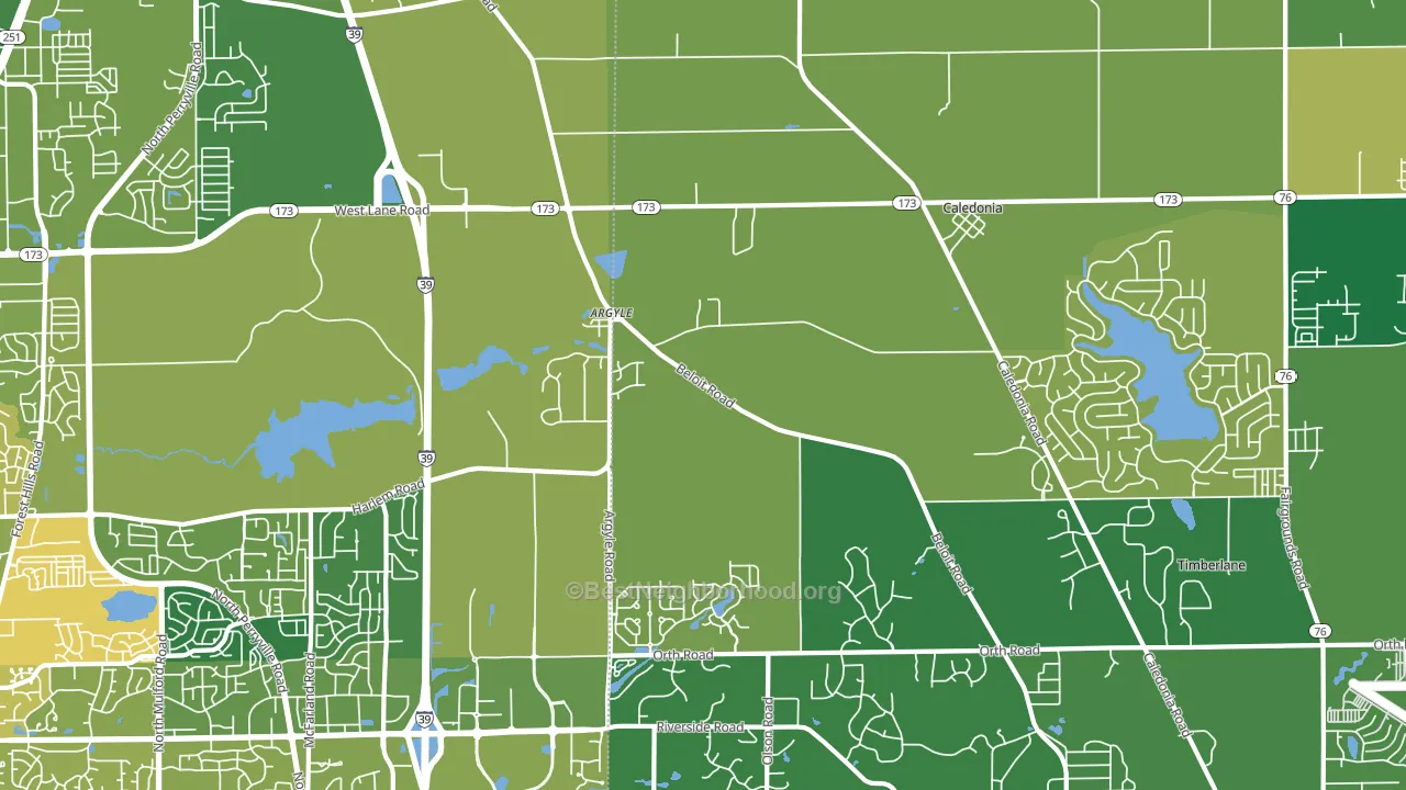Caledonia, IL block-group voter-turnout map