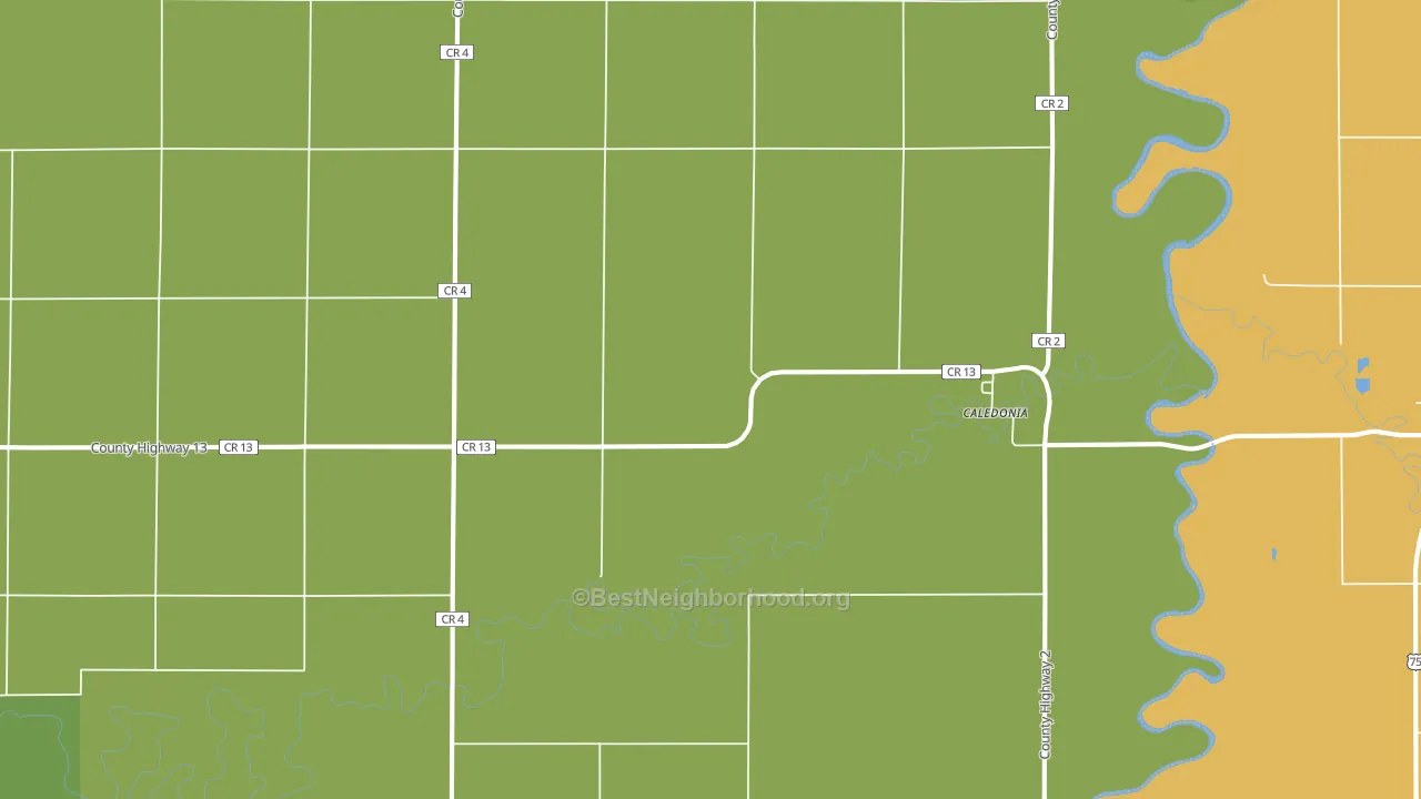Caledonia, ND block-group voter-turnout map