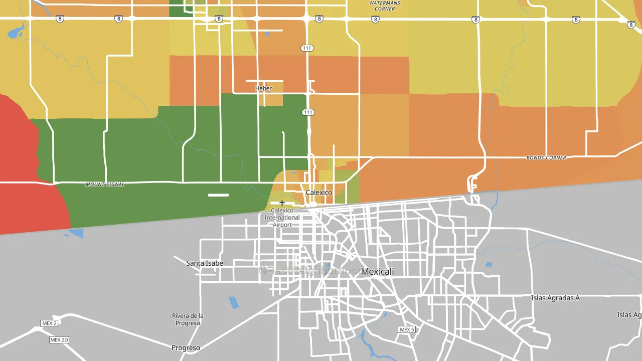 Calexico, CA block-group voter-turnout map