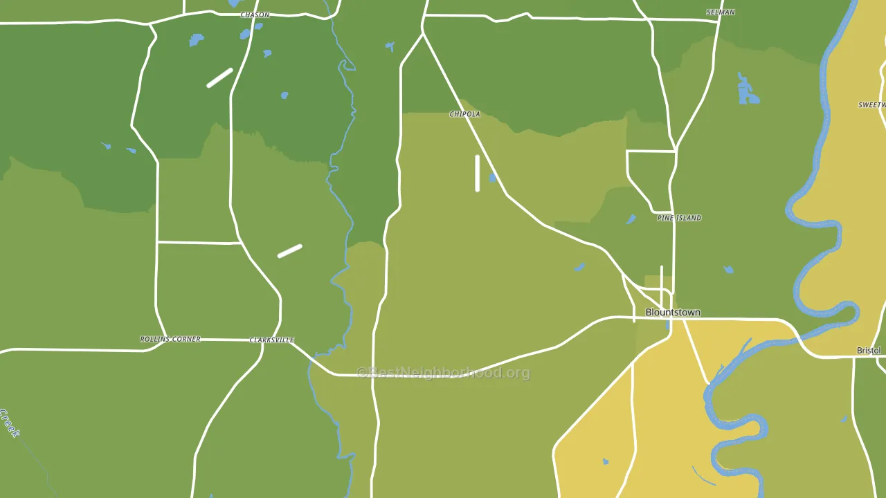 Calhoun County, FL block-group voter-turnout map