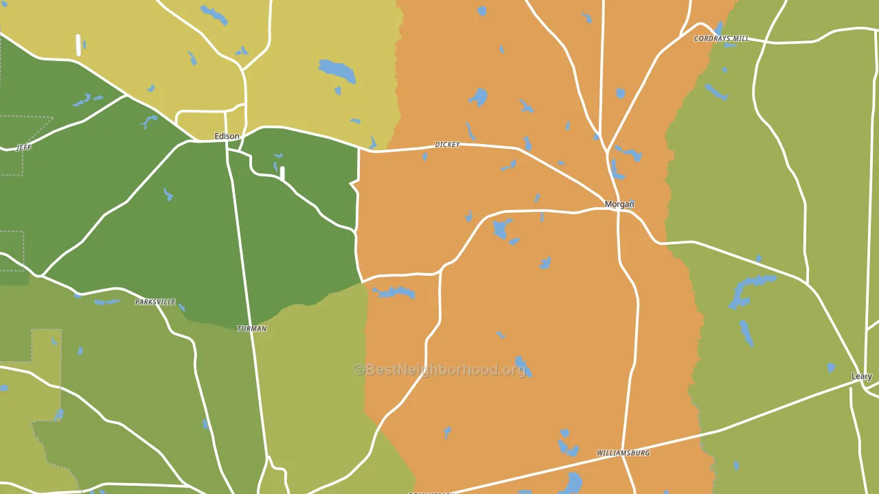 Calhoun County, GA block-group voter-turnout map
