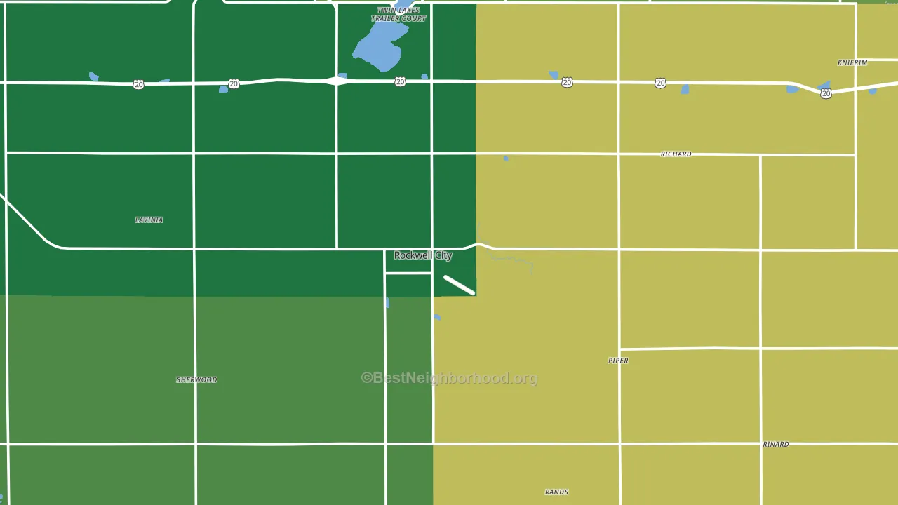 Calhoun County, IA block-group voter-turnout map