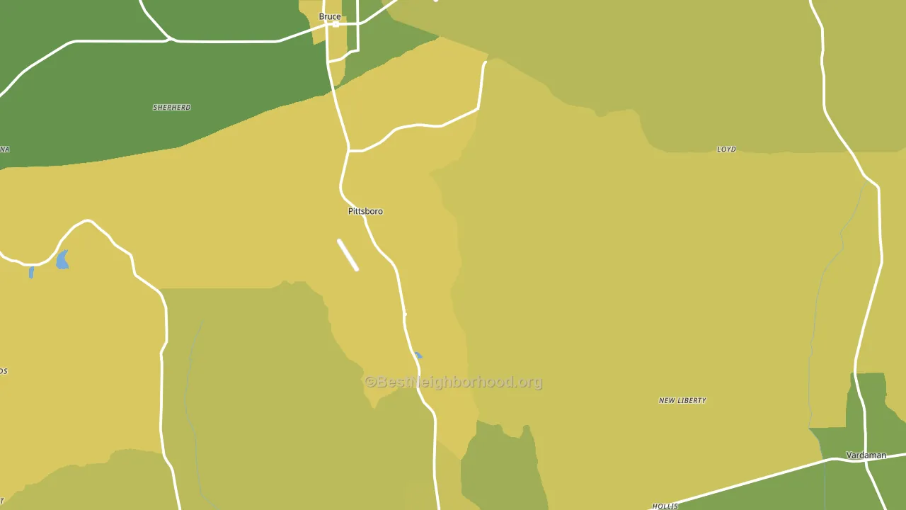 Calhoun County, MS block-group voter-turnout map