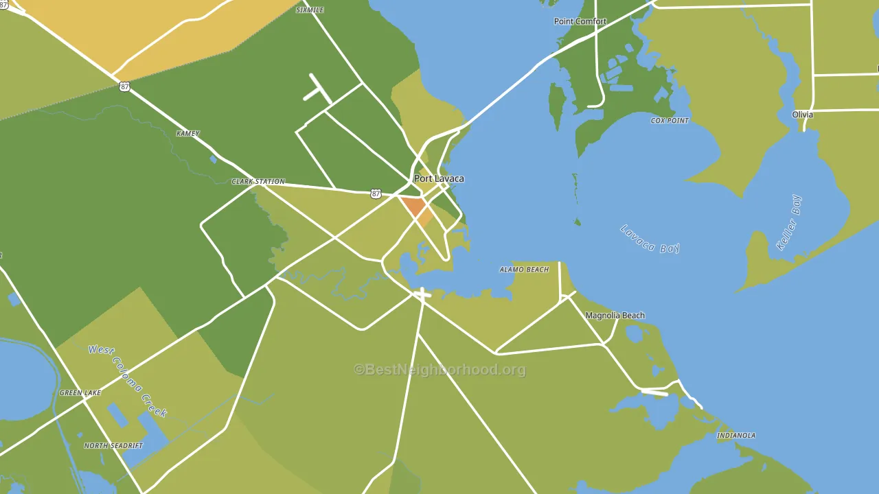 Calhoun County, TX block-group voter-turnout map