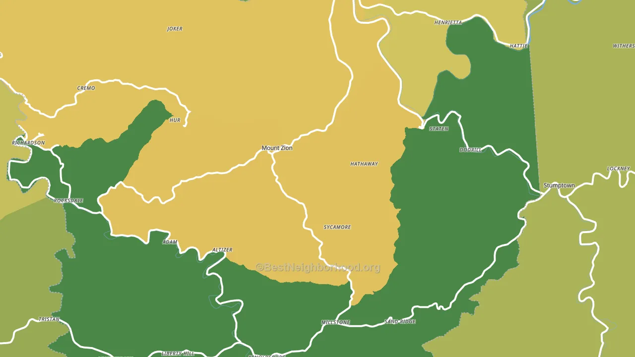 Calhoun County, WV block-group voter-turnout map