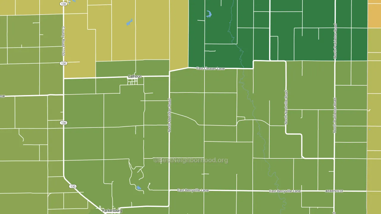 Calhoun, IL block-group voter-turnout map