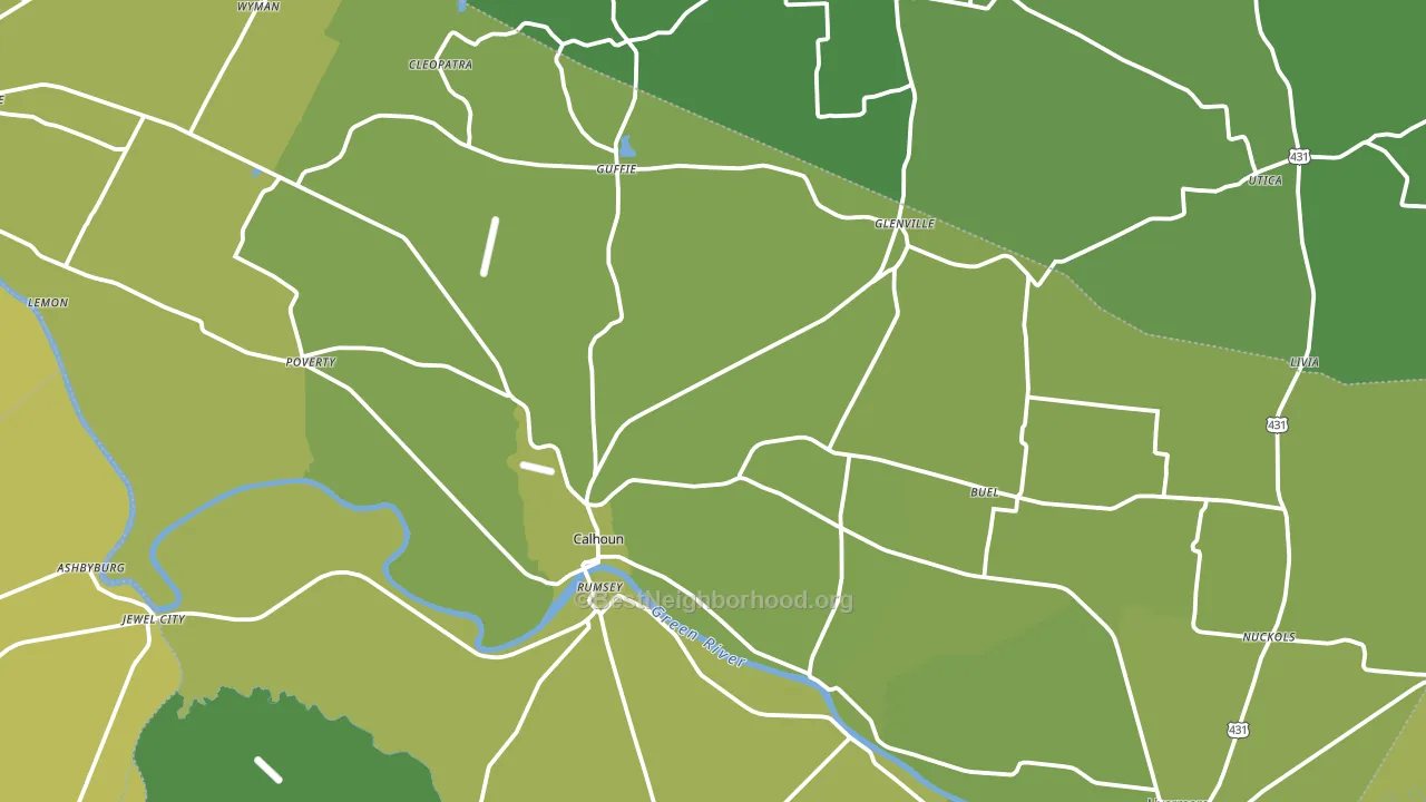 Calhoun, KY block-group voter-turnout map