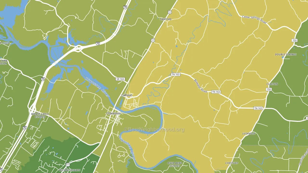 Calhoun, TN block-group voter-turnout map