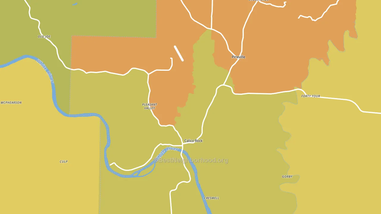 Calico Rock, AR block-group voter-turnout map
