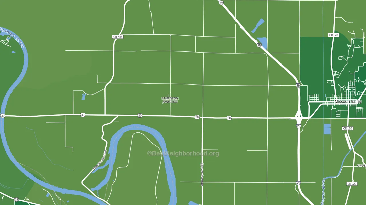California Junction, IA block-group voter-turnout map