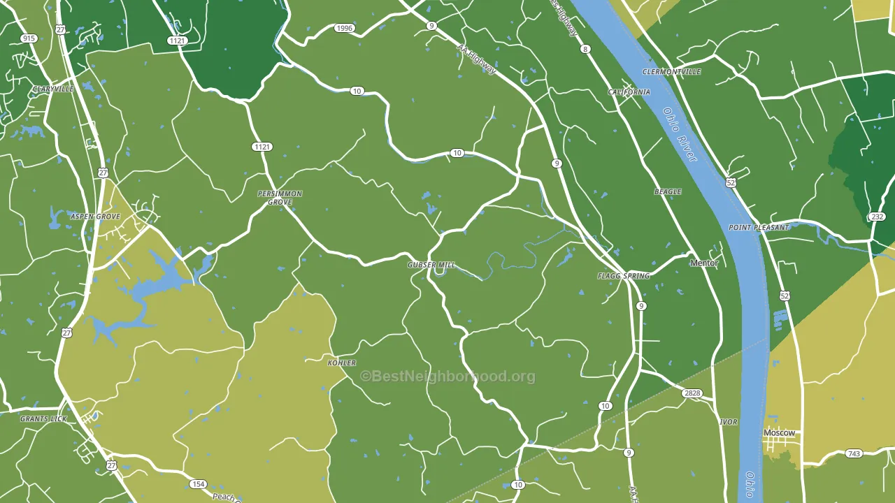 California, KY block-group voter-turnout map