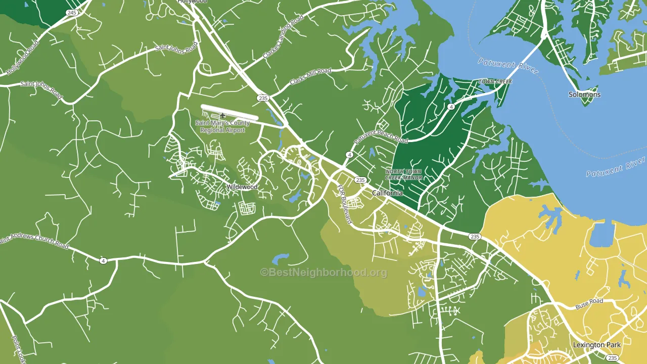 California, MD block-group voter-turnout map
