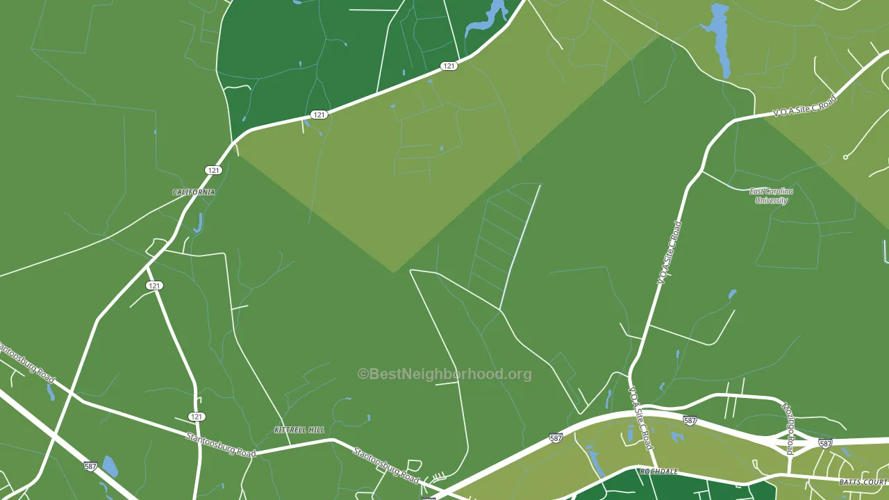 California, NC block-group voter-turnout map
