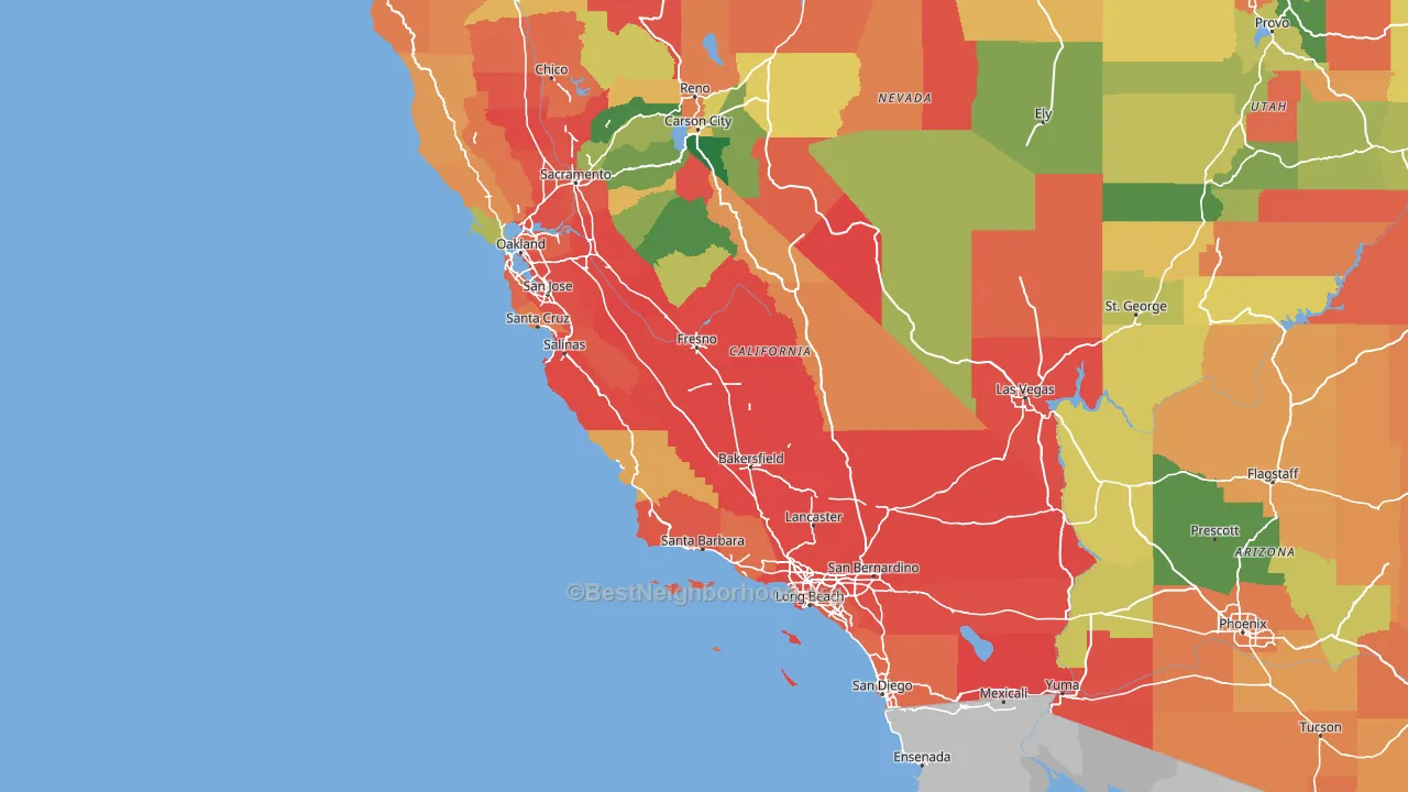 California block-group voter-turnout map