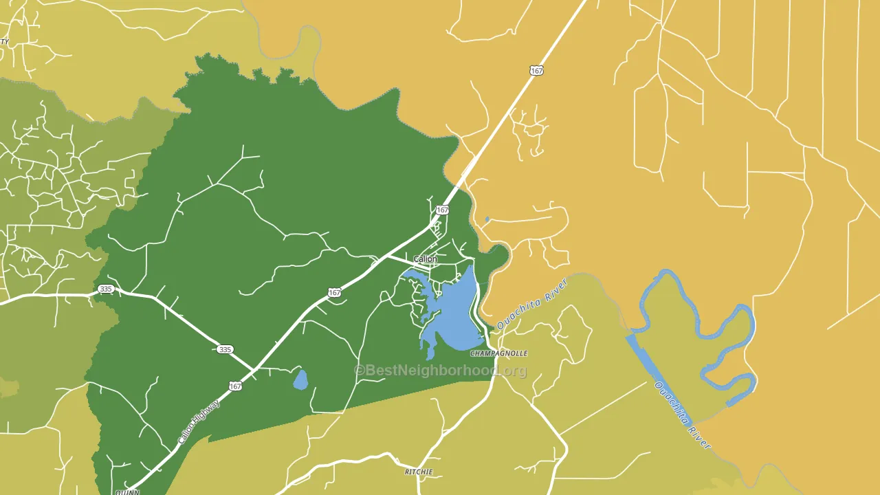 Calion, AR block-group voter-turnout map