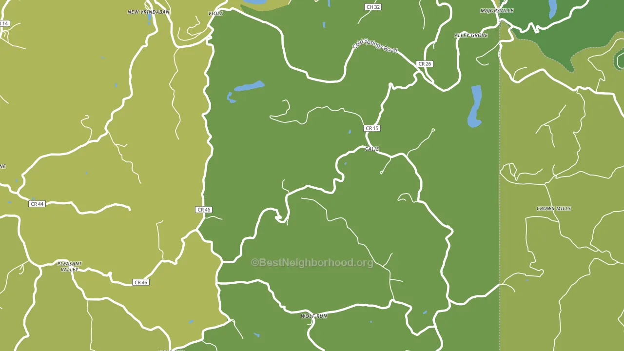 Calis, WV block-group voter-turnout map