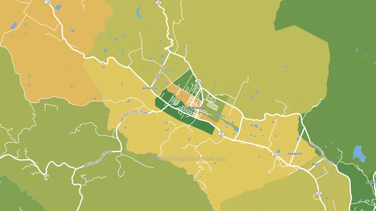 Calistoga, CA block-group voter-turnout map