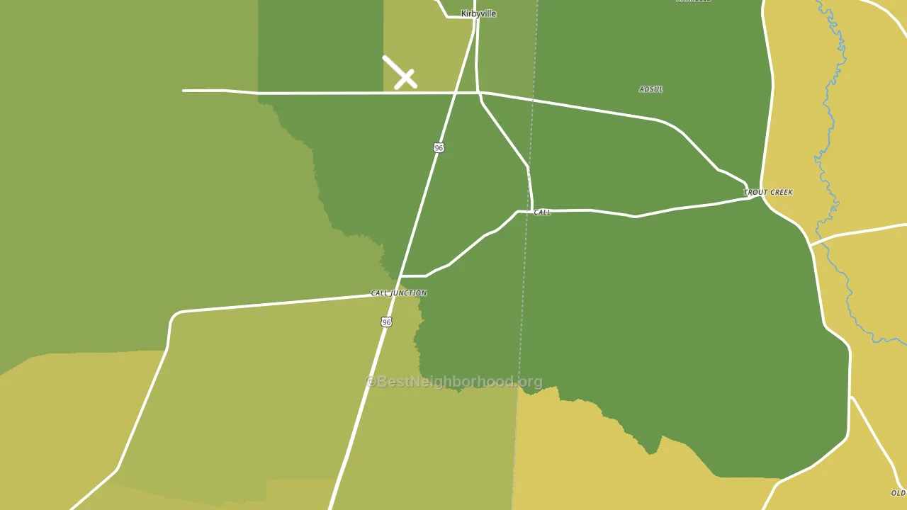 Call, TX block-group voter-turnout map