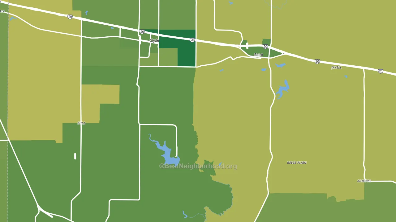 Callahan County, TX block-group voter-turnout map