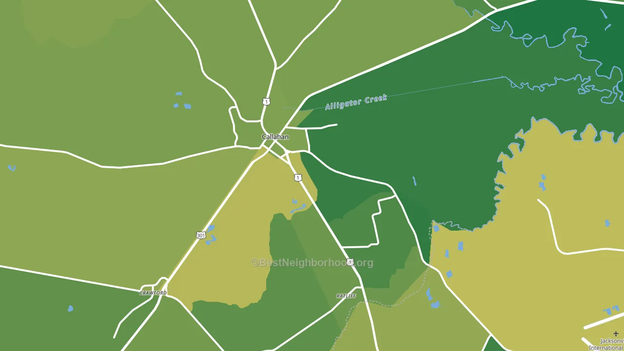 Callahan, FL block-group voter-turnout map