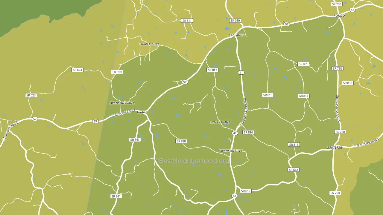 Callands, VA block-group voter-turnout map