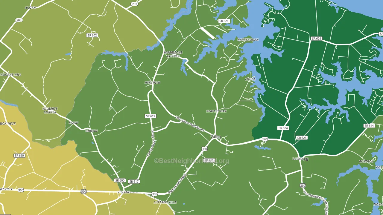 Callao, VA block-group voter-turnout map