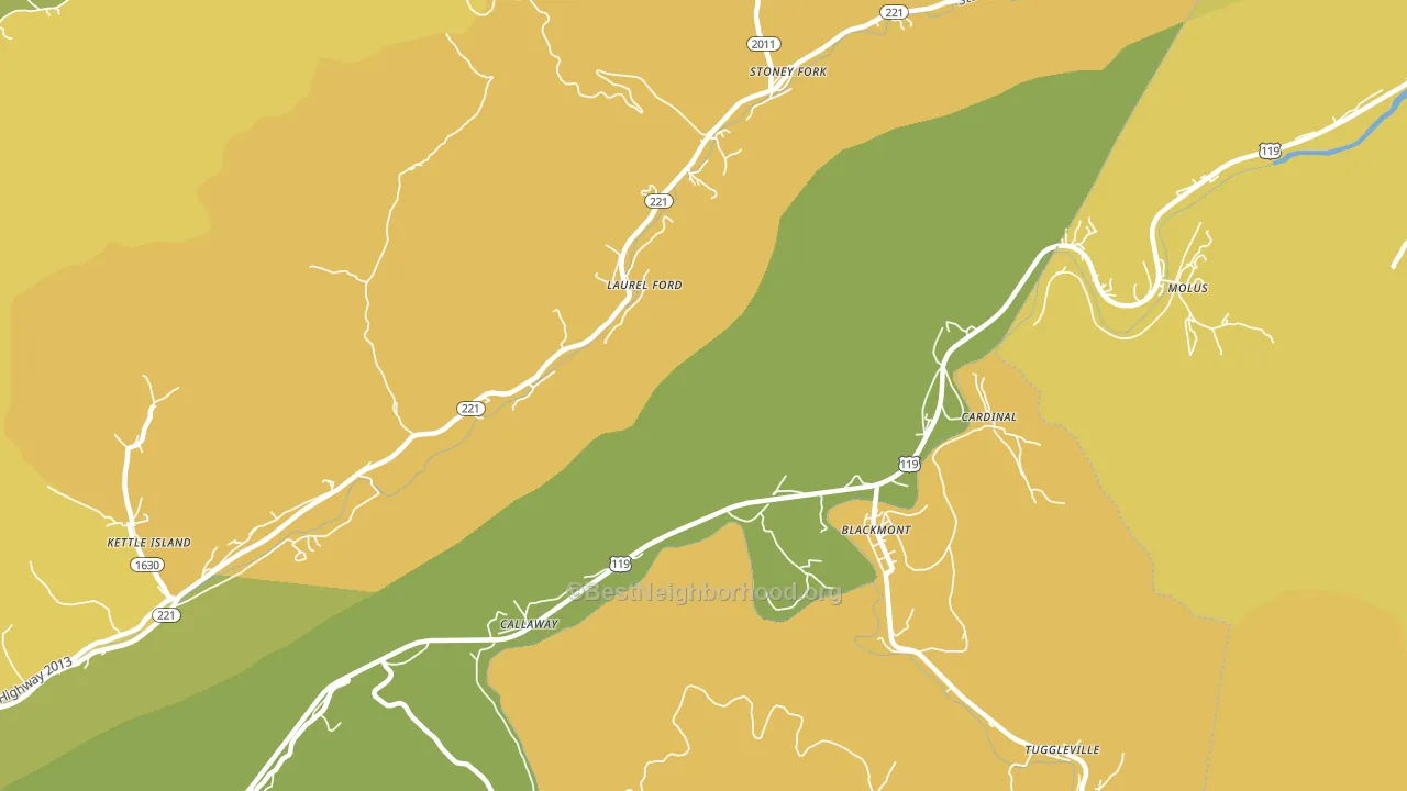 Callaway, KY block-group voter-turnout map