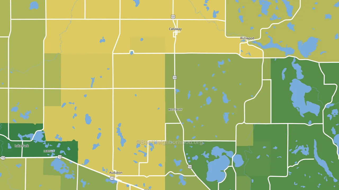 Callaway, MN block-group voter-turnout map