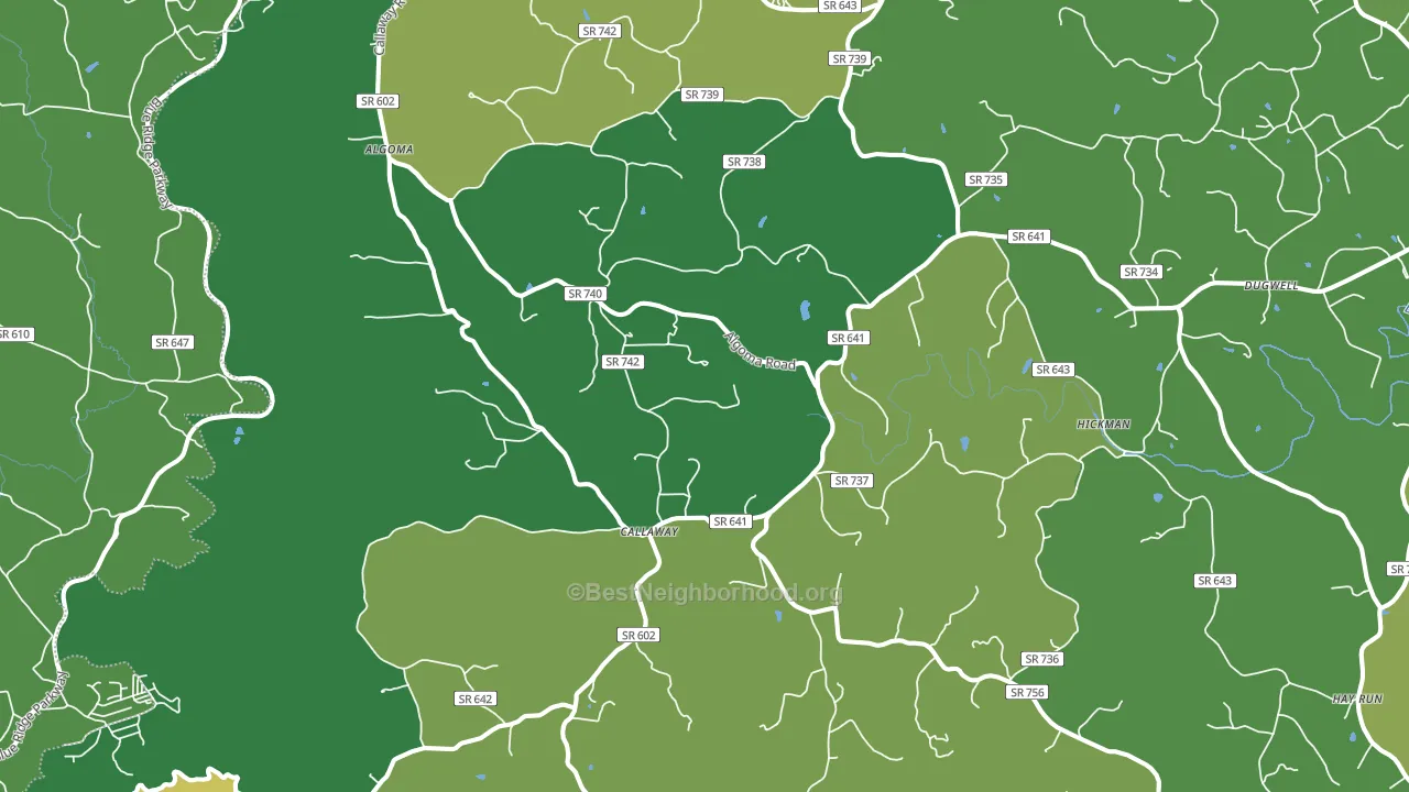 Callaway, VA block-group voter-turnout map