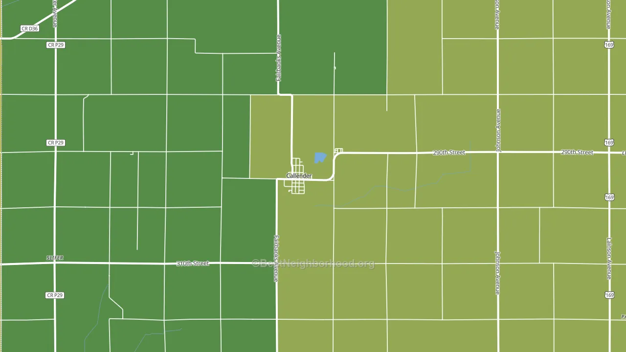 Callender, IA block-group voter-turnout map