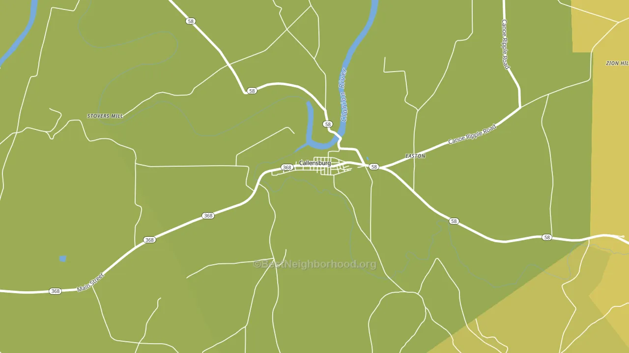 Callensburg, PA block-group voter-turnout map