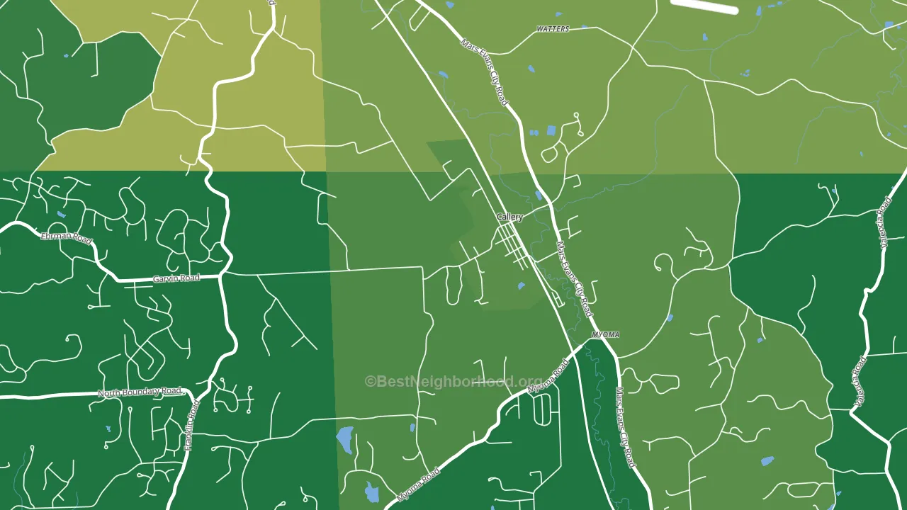 Callery, PA block-group voter-turnout map
