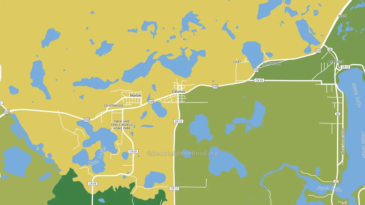 Calumet, MN block-group voter-turnout map