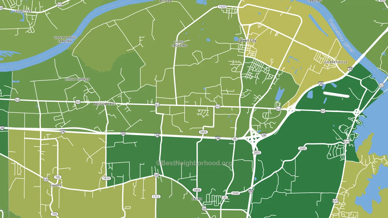 Calvert City, KY block-group voter-turnout map