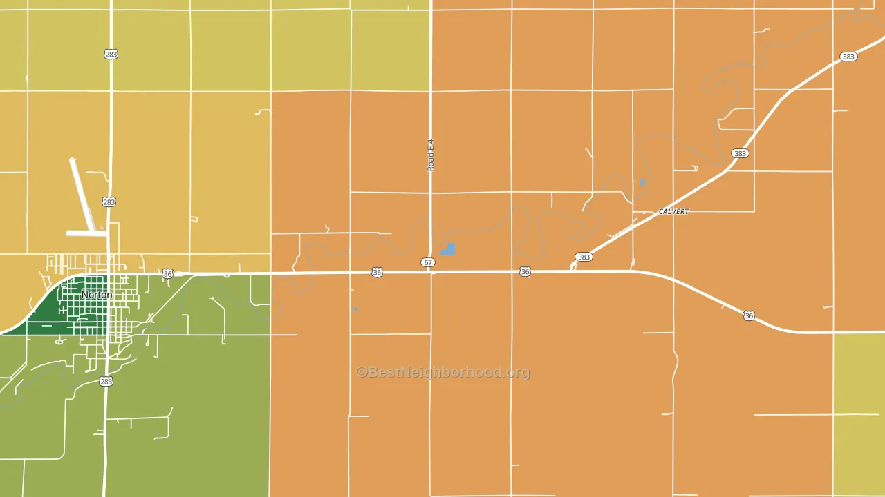 Calvert, KS block-group voter-turnout map