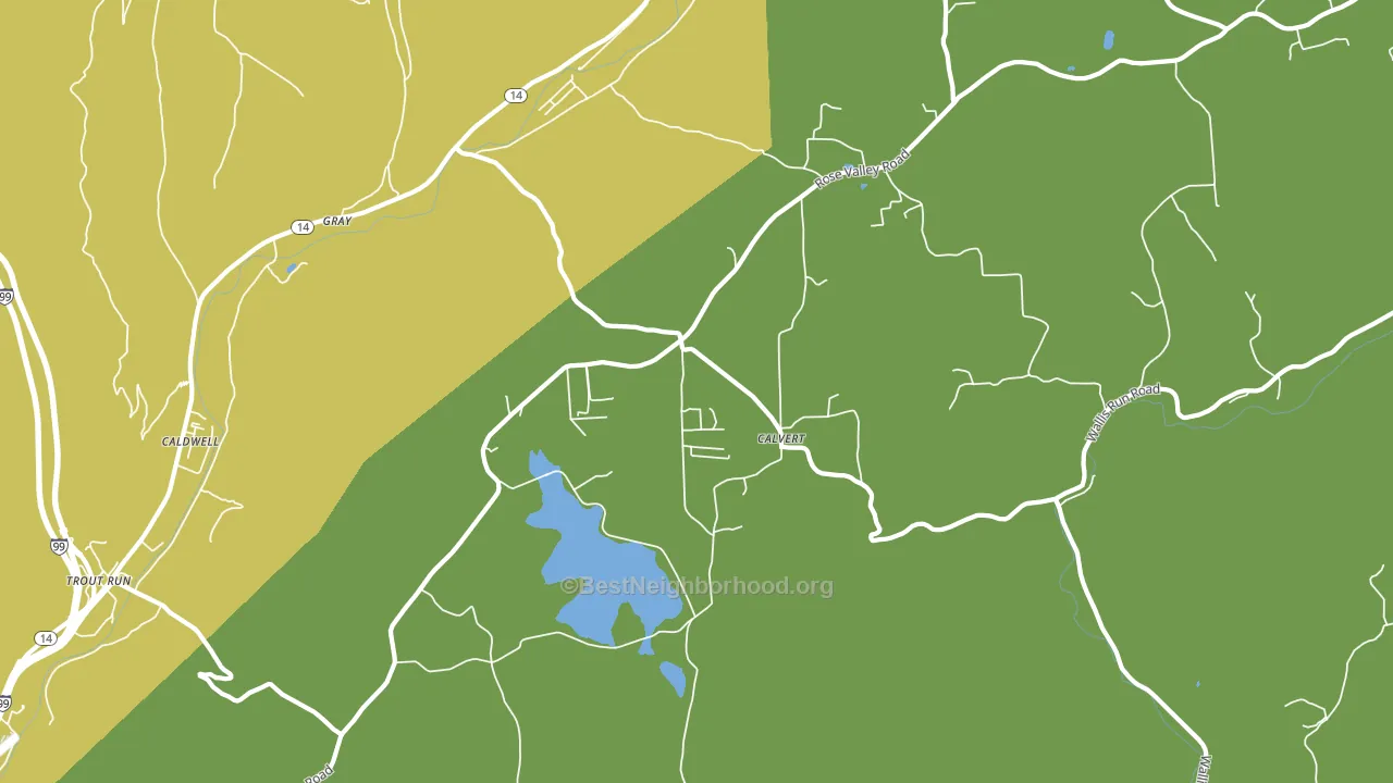 Calvert, PA block-group voter-turnout map
