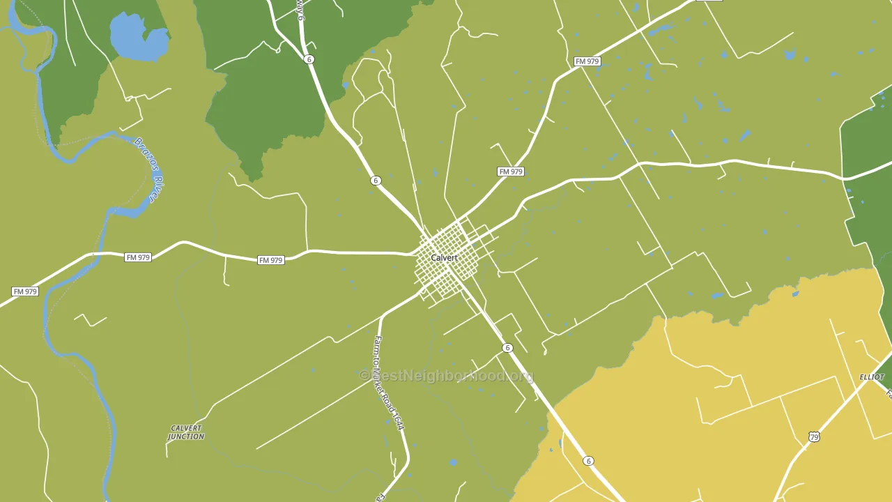 Calvert, TX block-group voter-turnout map