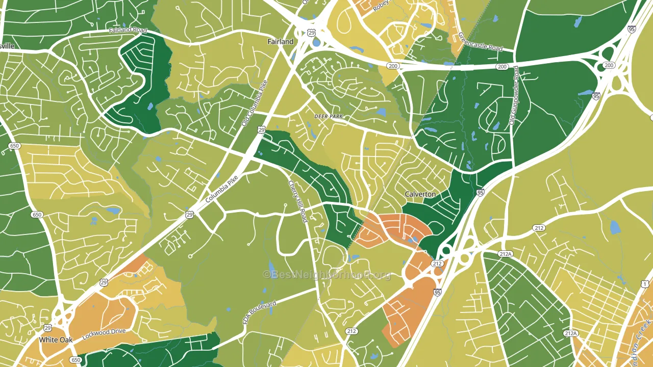 Calverton, MD block-group voter-turnout map