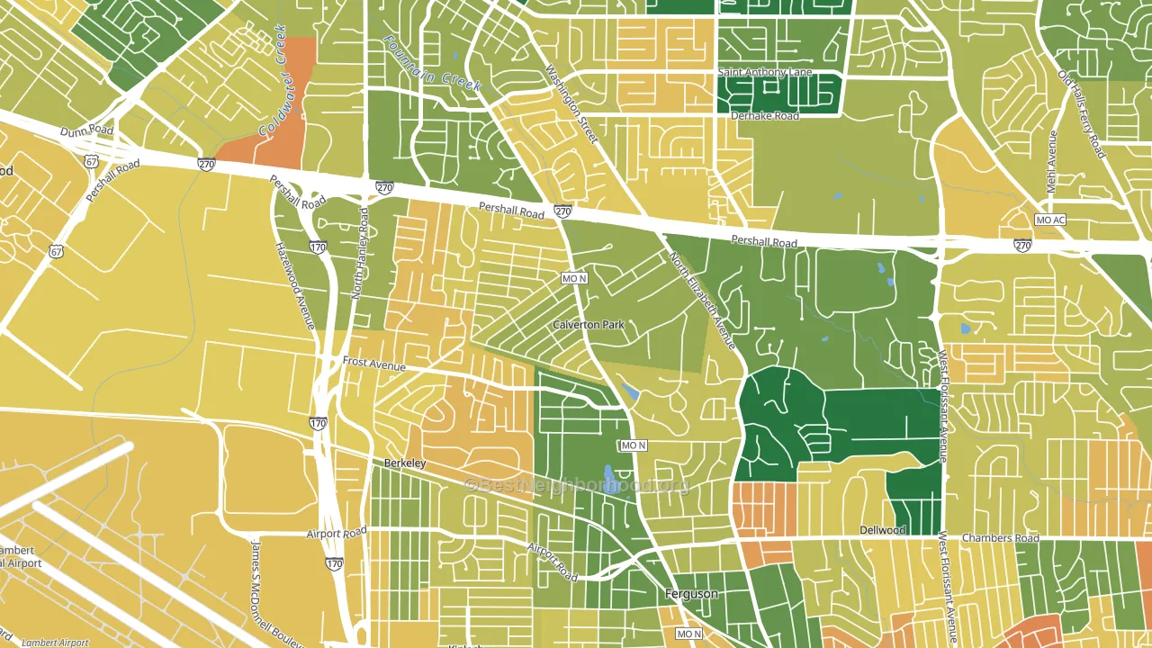 Calverton Park, MO block-group voter-turnout map